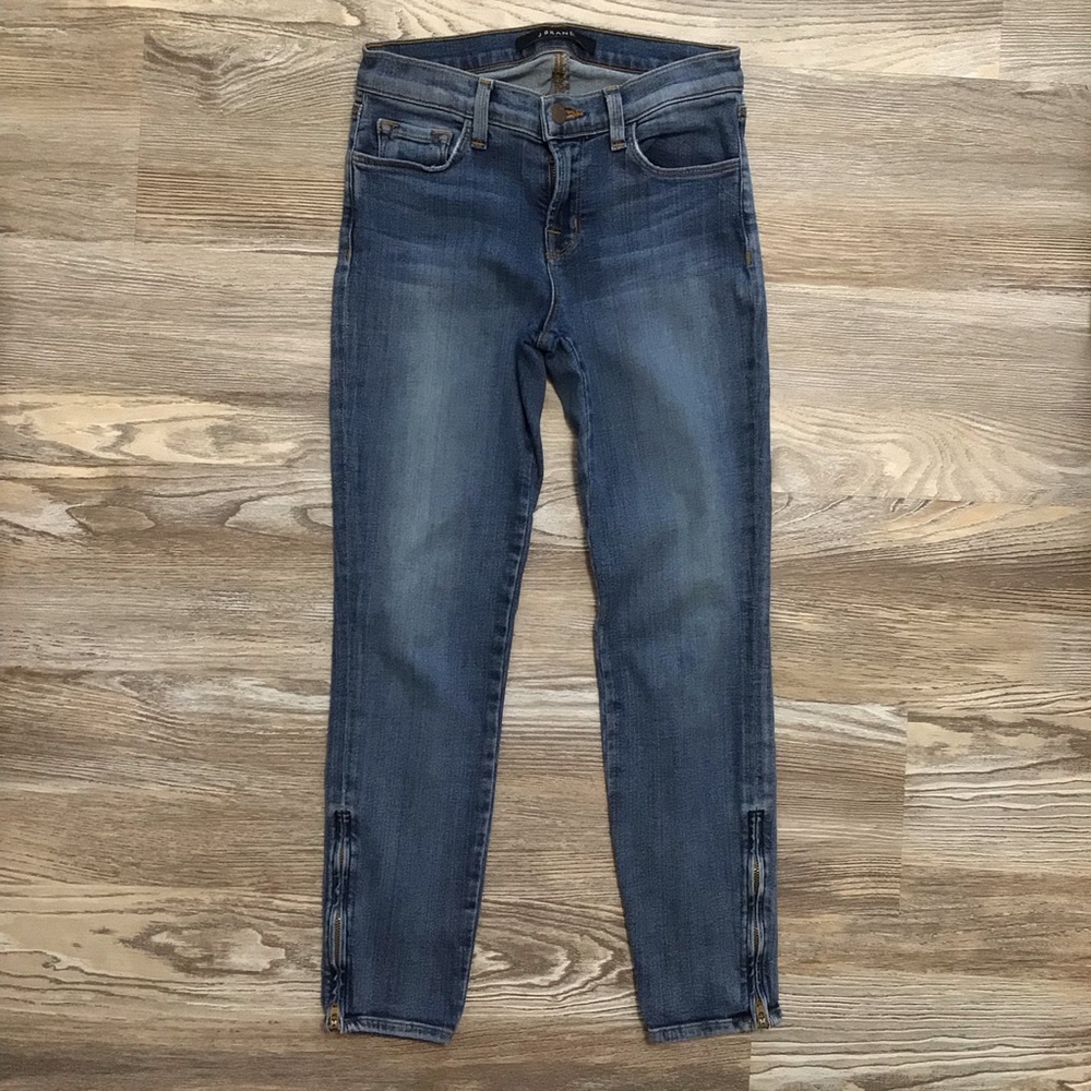 J Brand Low Rise Capri Zip Hem Medium Rinse 25 - Picture 2 of 14